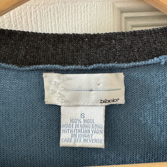 BIBELOT Cardigan Italian Wool Fine knit Embroidered Artistic Colorblock HTF - Picture 6 of 10